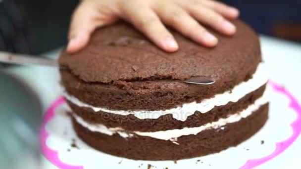 Bolo de chocolate com creme branco