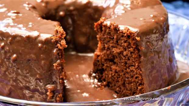 Bolo de chocolate de liquidificador fofinho