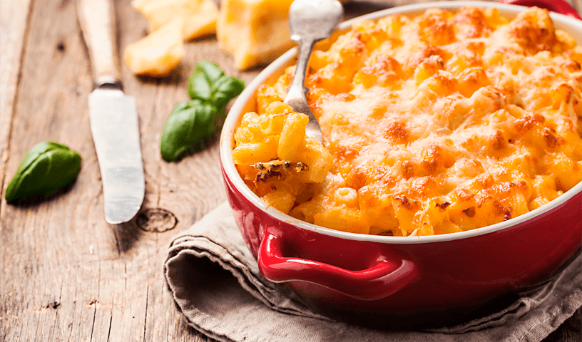 Macarrão de Forno com Queijo e Presunto