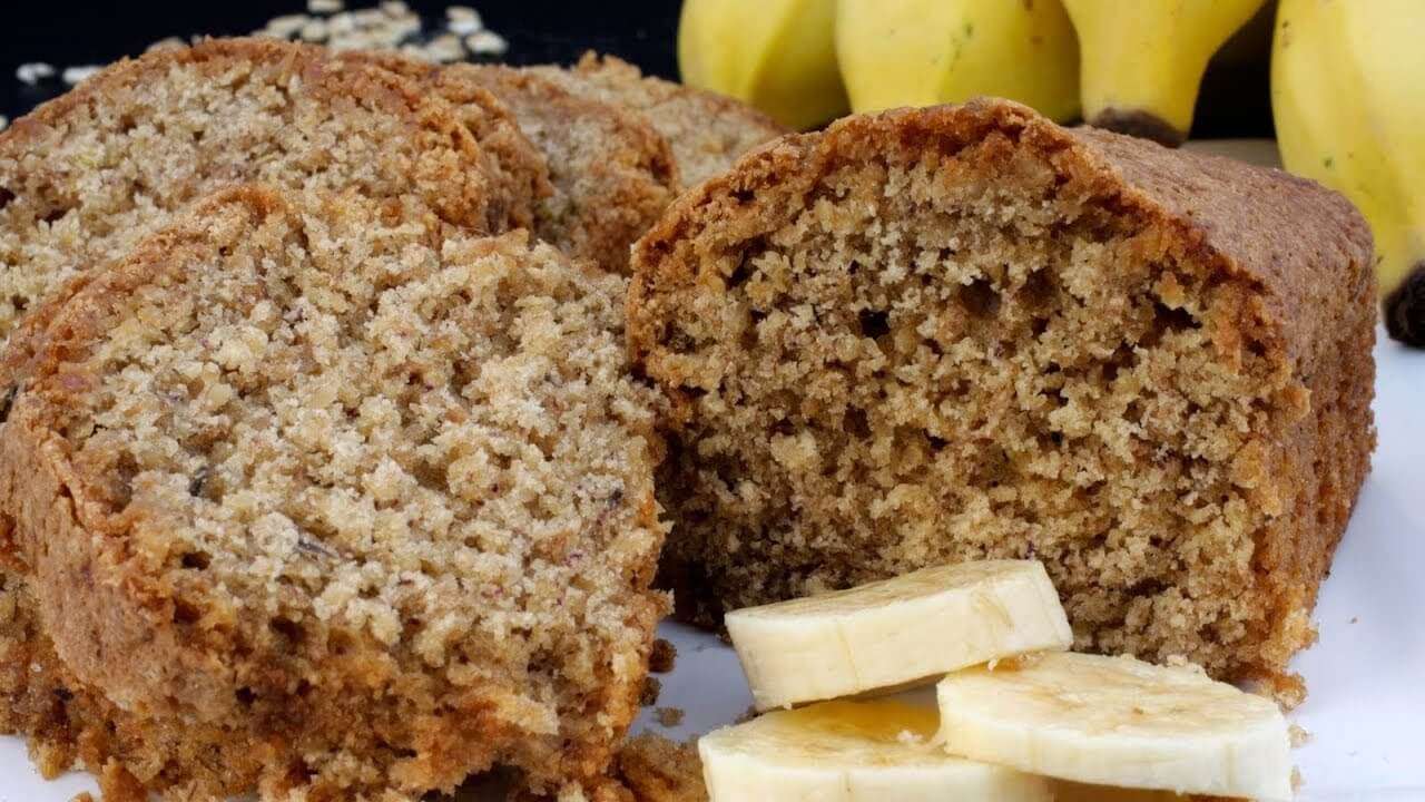 Receita de Bolo de banana com aveia