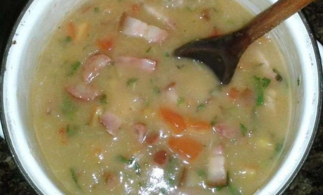 Receita de Caldo de aipim com calabresa e bacon