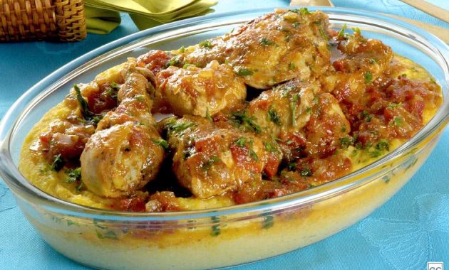 Receita de Frango ensopado com polenta