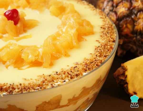 Receita de Pavê de abacaxi com biscoito maizena