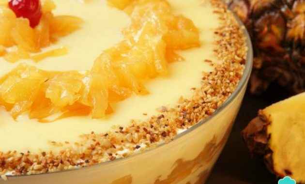 Receita de Pavê de abacaxi com biscoito maizena