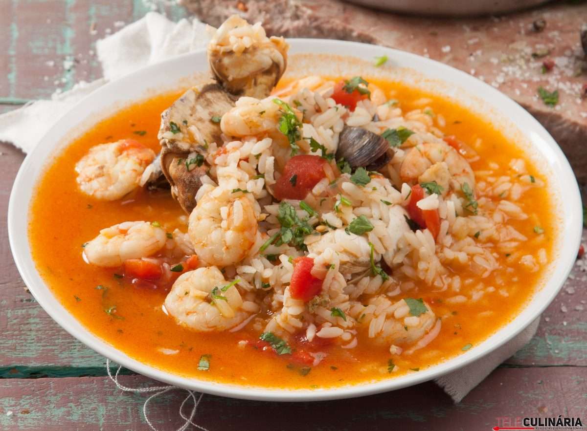 Receita de Arroz de marisco da praia da vieira