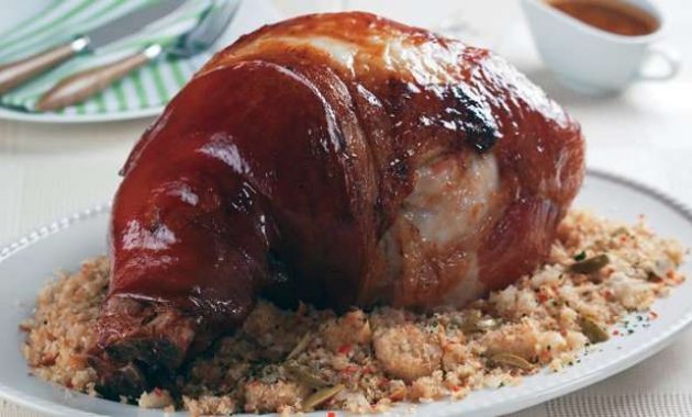 Receita deliciosa de pernil para celebrar o Ano Novo Delicioso