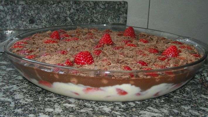 Receita de Delícia de chocolate e morango
