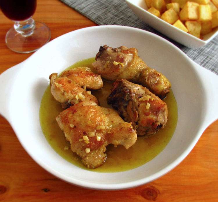 Receita de Frango frito com batatas