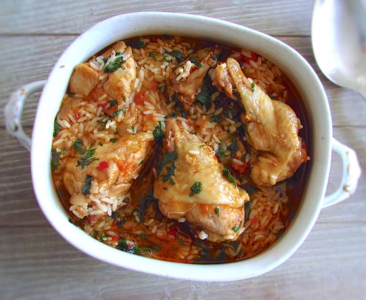 Receita de Frango guisado com arroz