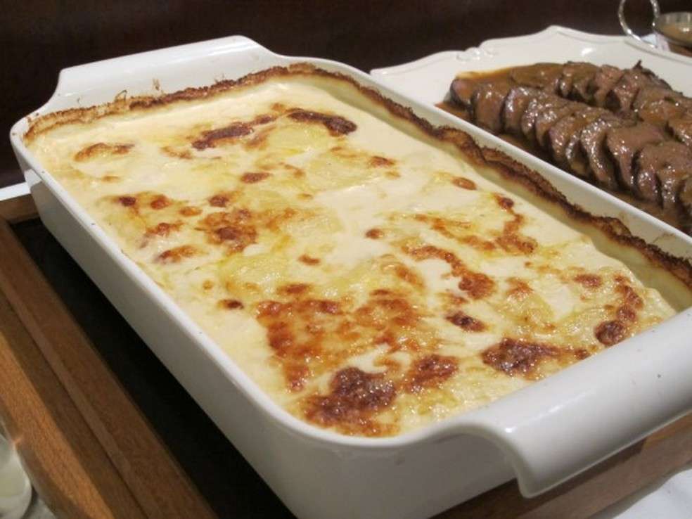 Receita de Gratinado de batata com frango