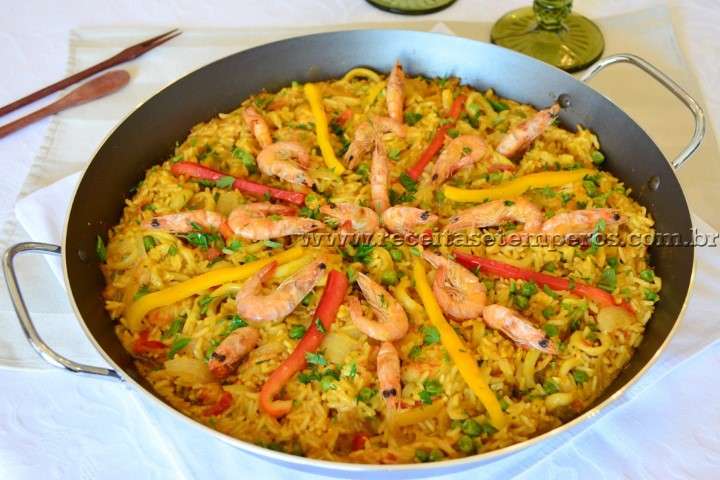 Receita de Paella de frutos do mar (Pequeno)