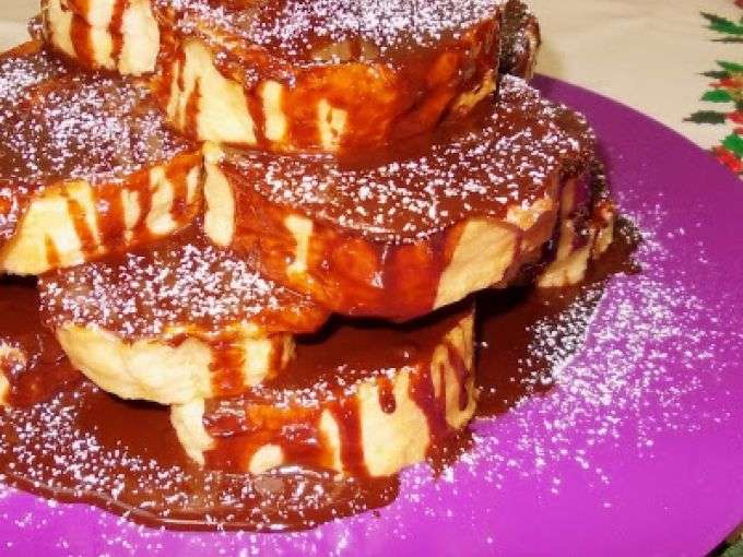 Receita de Rabanadas no forno regadas com ganache de chocolate