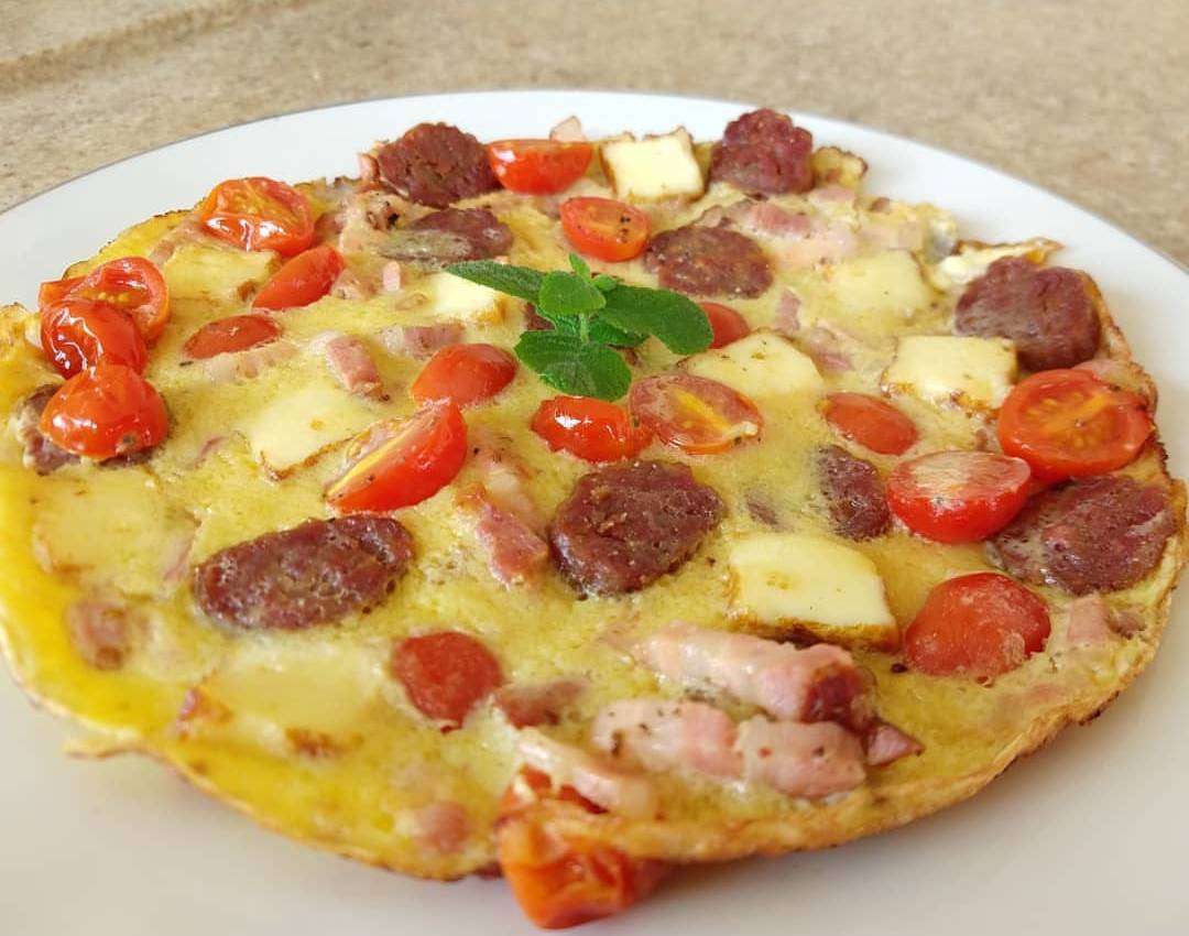 Receita de omelete low carb com bacon