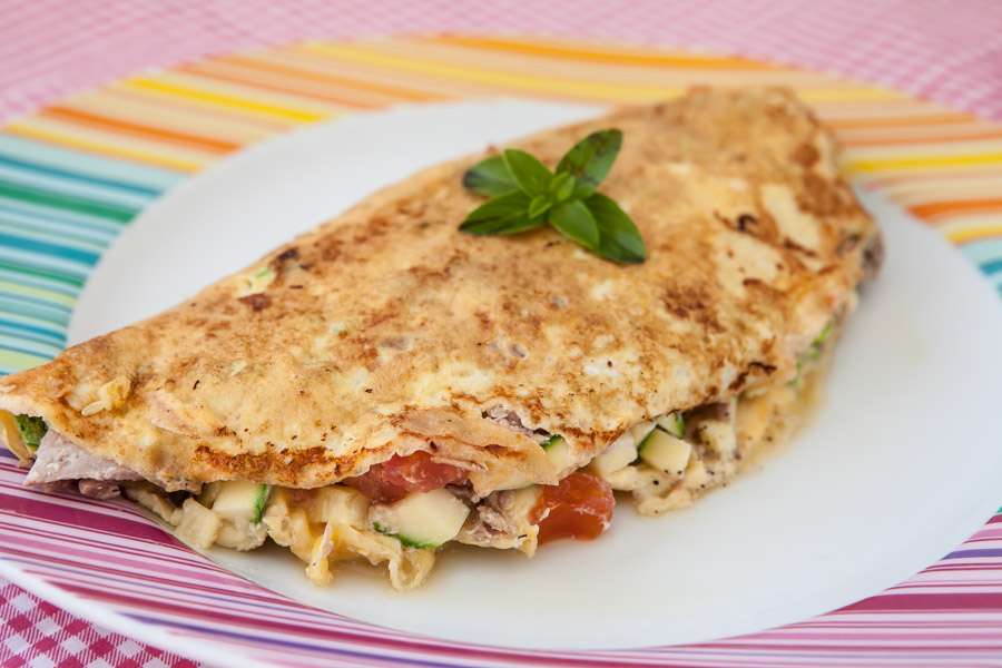 Receita de omelete low carb com frango