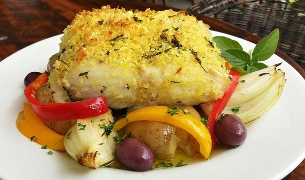 Receita de Almoço de Lombo de bacalhau à lagareiro