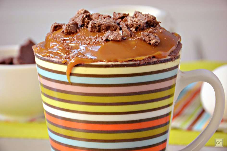 Receita de Bolo de caneca de chocolate e doce de leite