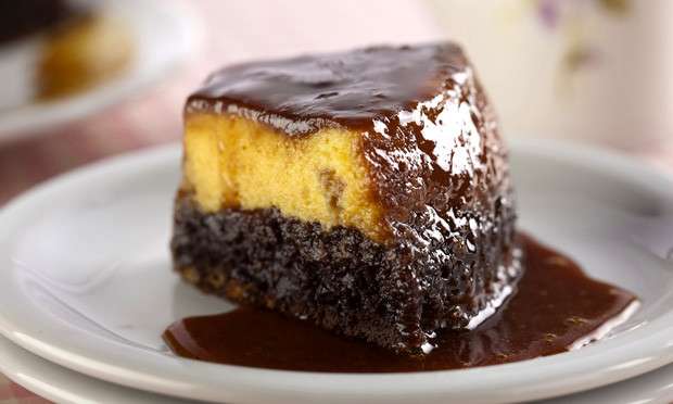 Receita de Bolo pudim de chocolate e maracujá