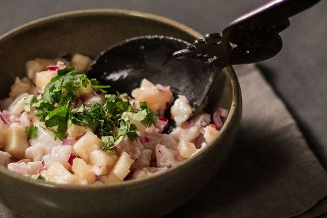 Receita de Ceviche de peixe Tilápia com abacaxi