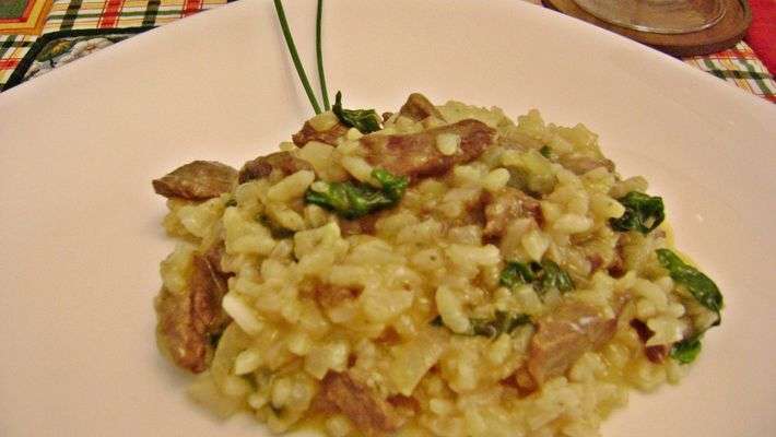 Receita de Risoto de carne e rúcula para Almoço de Domingo