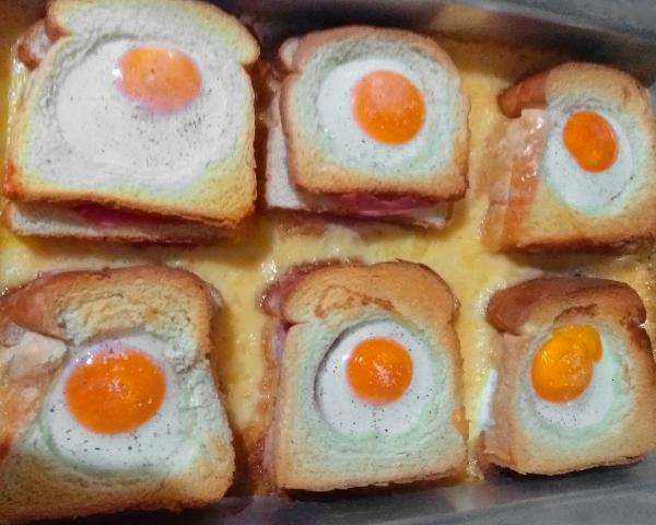 Receita de Sanduíche de forno com presunto, queijo e ovo
