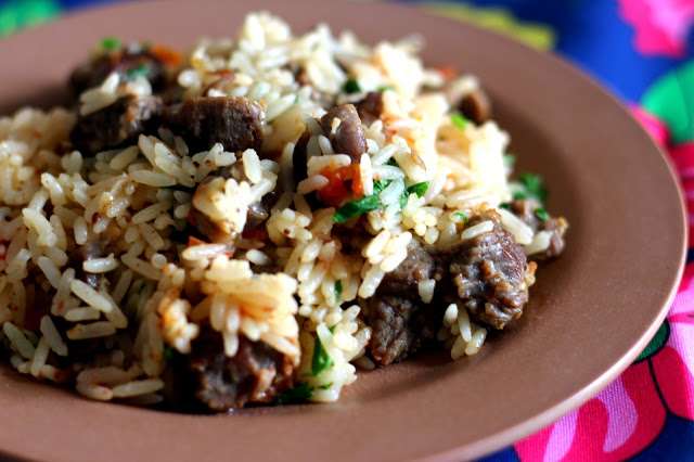 Receita de Arroz Temperado com Carne Seca