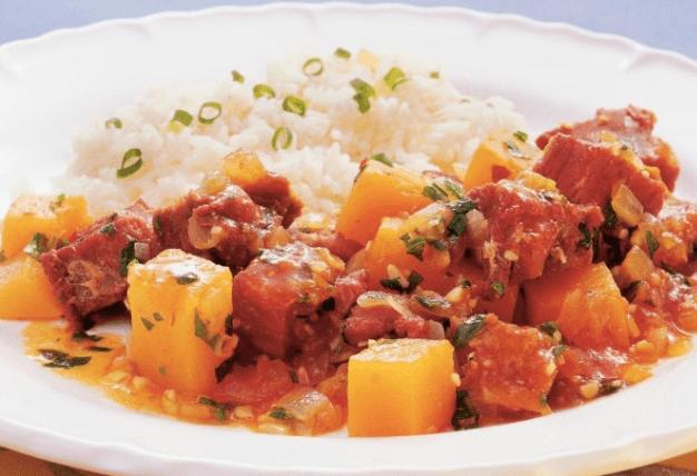 Receita de Picadinho de carne seca com abóbora