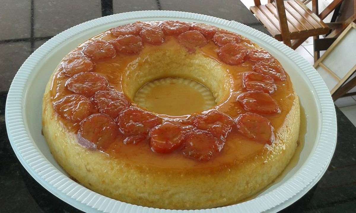 Receita de Pudim de Banana Caramelizada