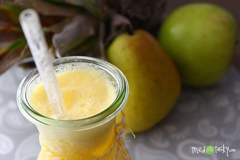 Receita de Suco de abacaxi, caqui e pera