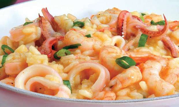 Receita de Risoto de frutos do mar com maracujá