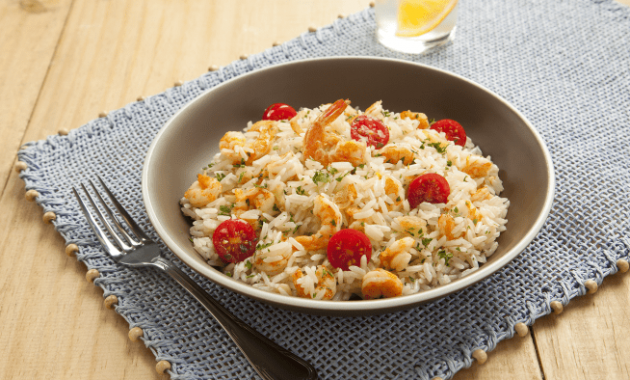 Receita de Arroz com camarão, alho e azeite