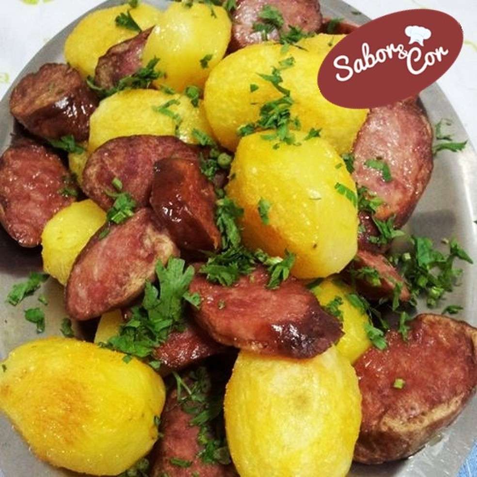 Receita de Batata Assada com Calabresa