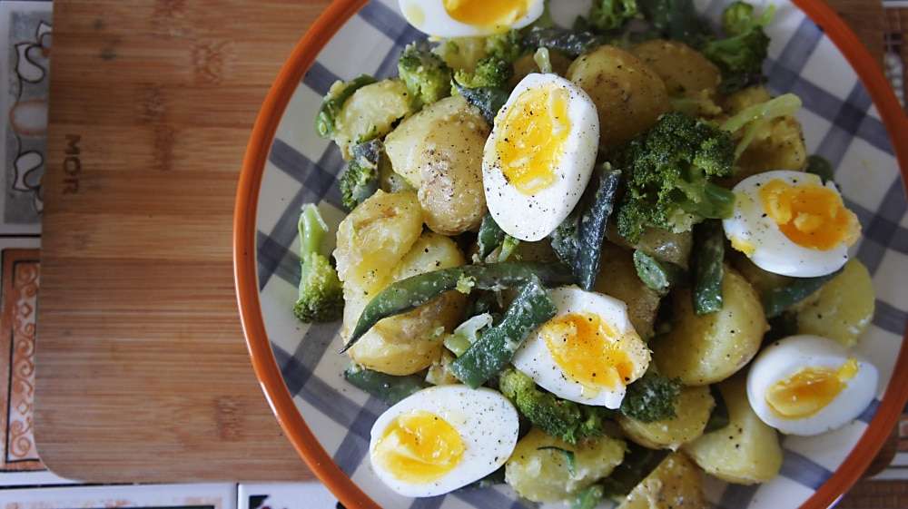Receita de Salada de Batata Bolinha, Vagem e Brócolis