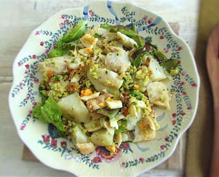 Receita de Salada de bacalhau e batatas 