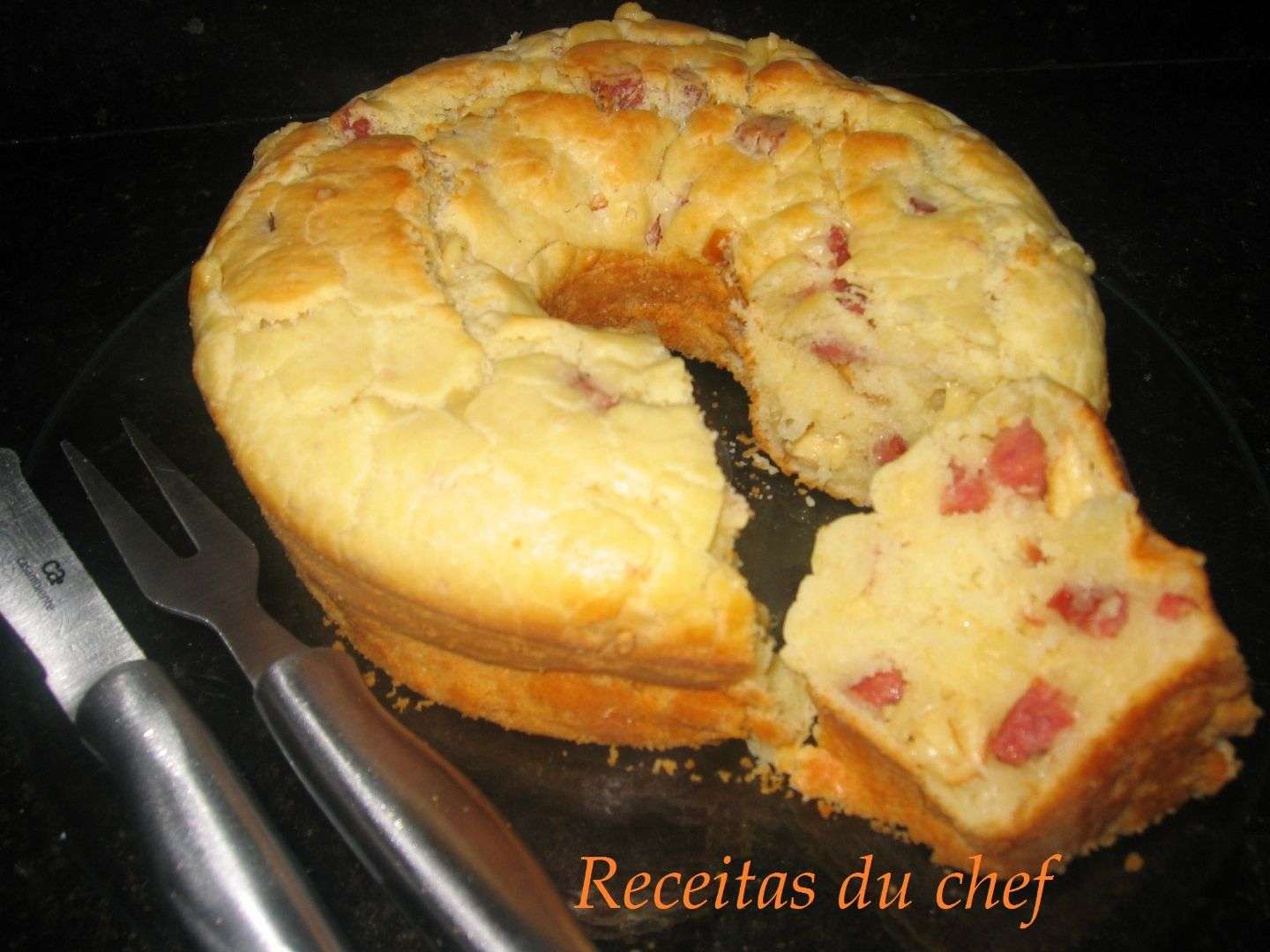 Receita de Bolo de pão de queijo com Recheio