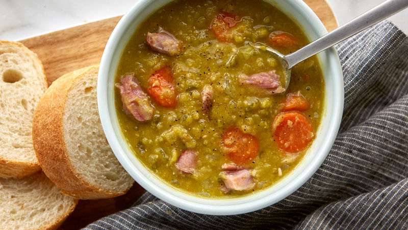 Receita de Sopa de ervilha com bacon Fácil