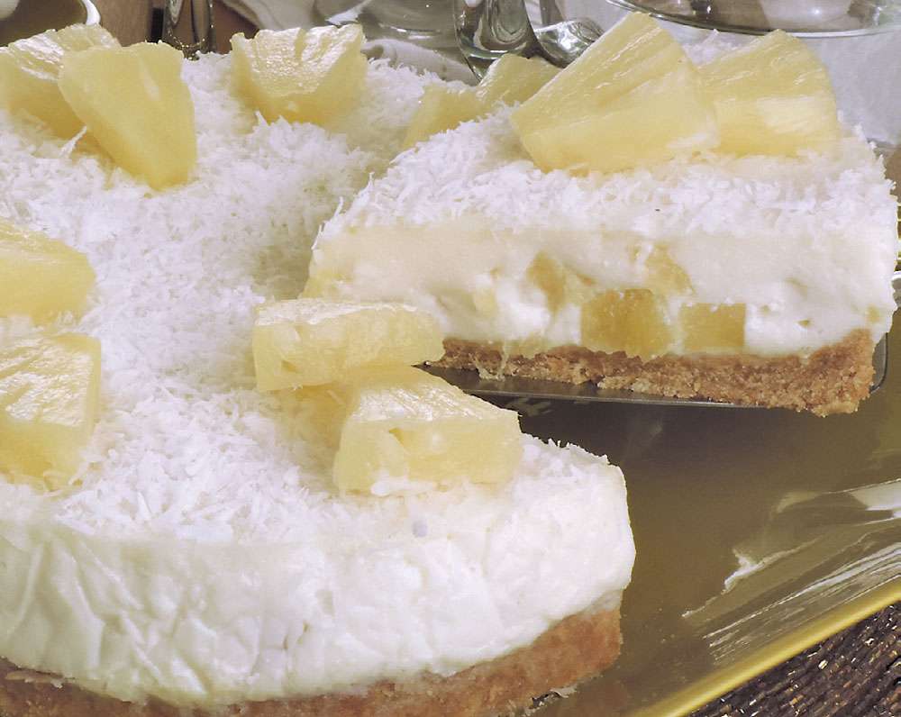 Receita de Torta de abacaxi com Ricota e Coco