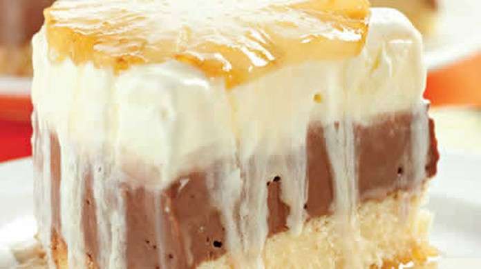 Receita de Torta gelada de abacaxi e chocolate