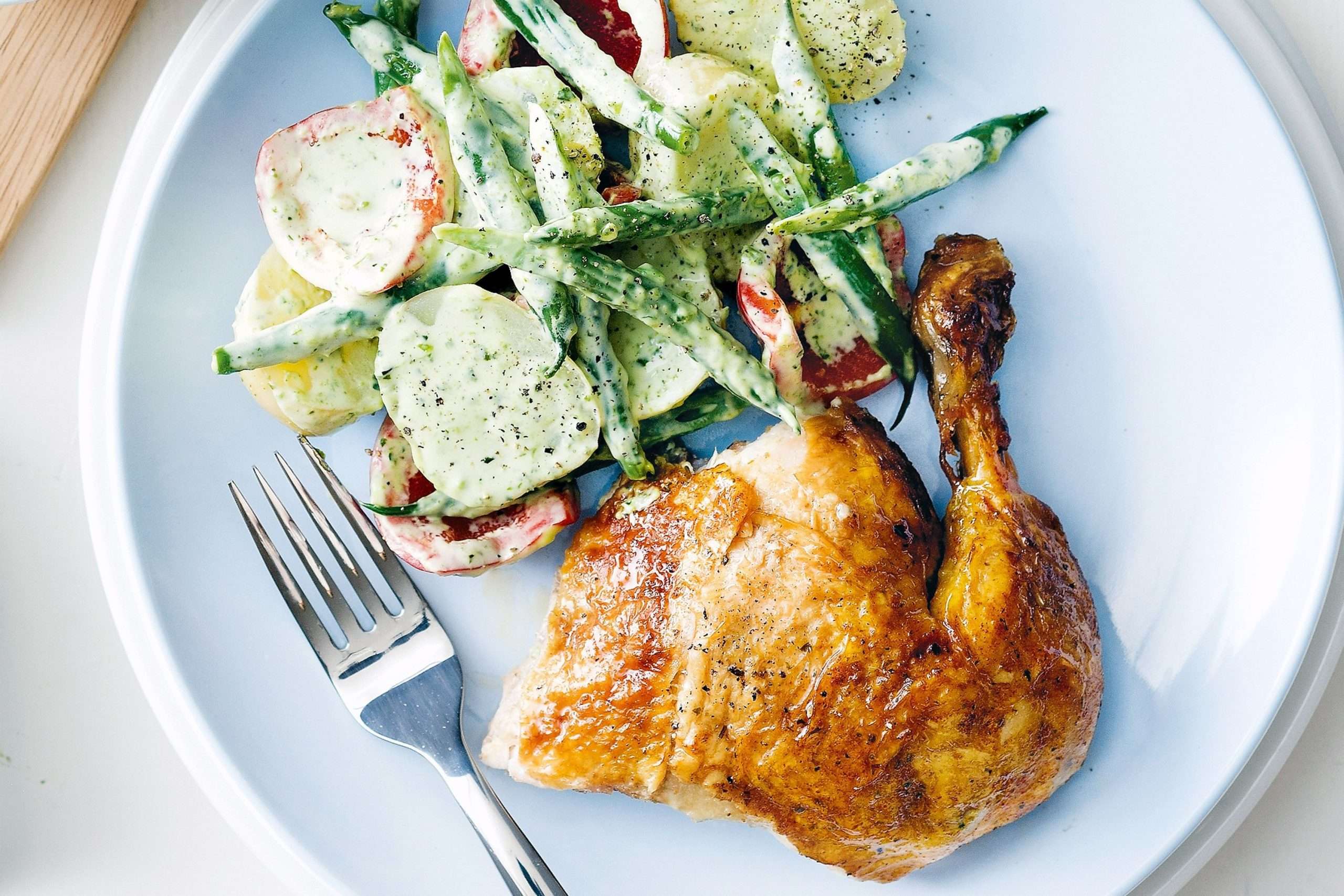 Receita de Frango assado com batatas ao molho de maionese