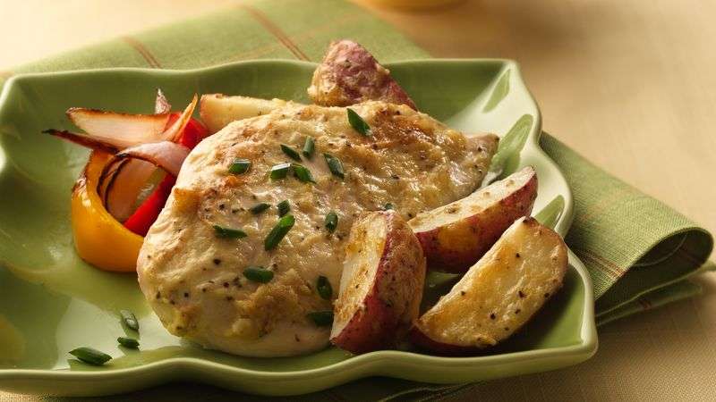 Receita de Frango assado com batatas e maionese