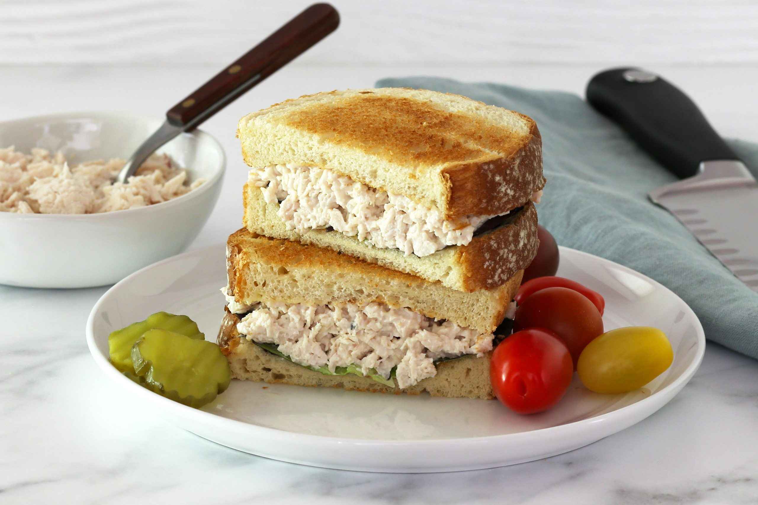 Receita de Sanduíche natural de frango com Pão Tostado