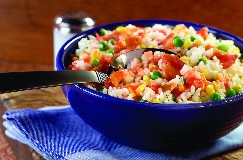 Receita de Arroz com Bacon e Ervilhas