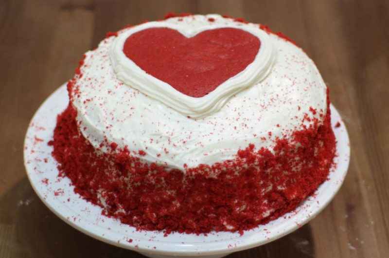 Receita de Bolo Red velvet coração