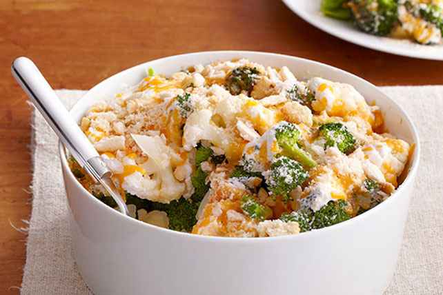 Receita de Brócolis gratinada com queijo e presunto