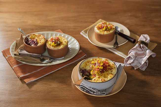 Receita de Escondidinho de Carne moída com Mandioca no Pote