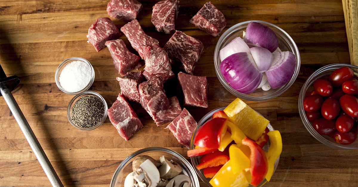 Receita de Espetinho de Carne com Cogumelos