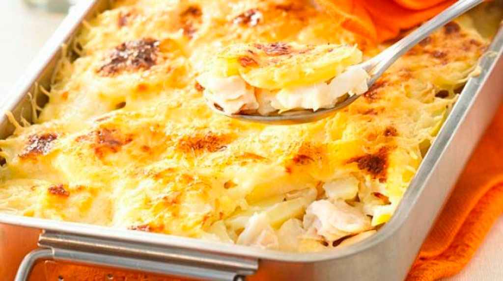 Receita de Bacalhau com batatas e Requeijão