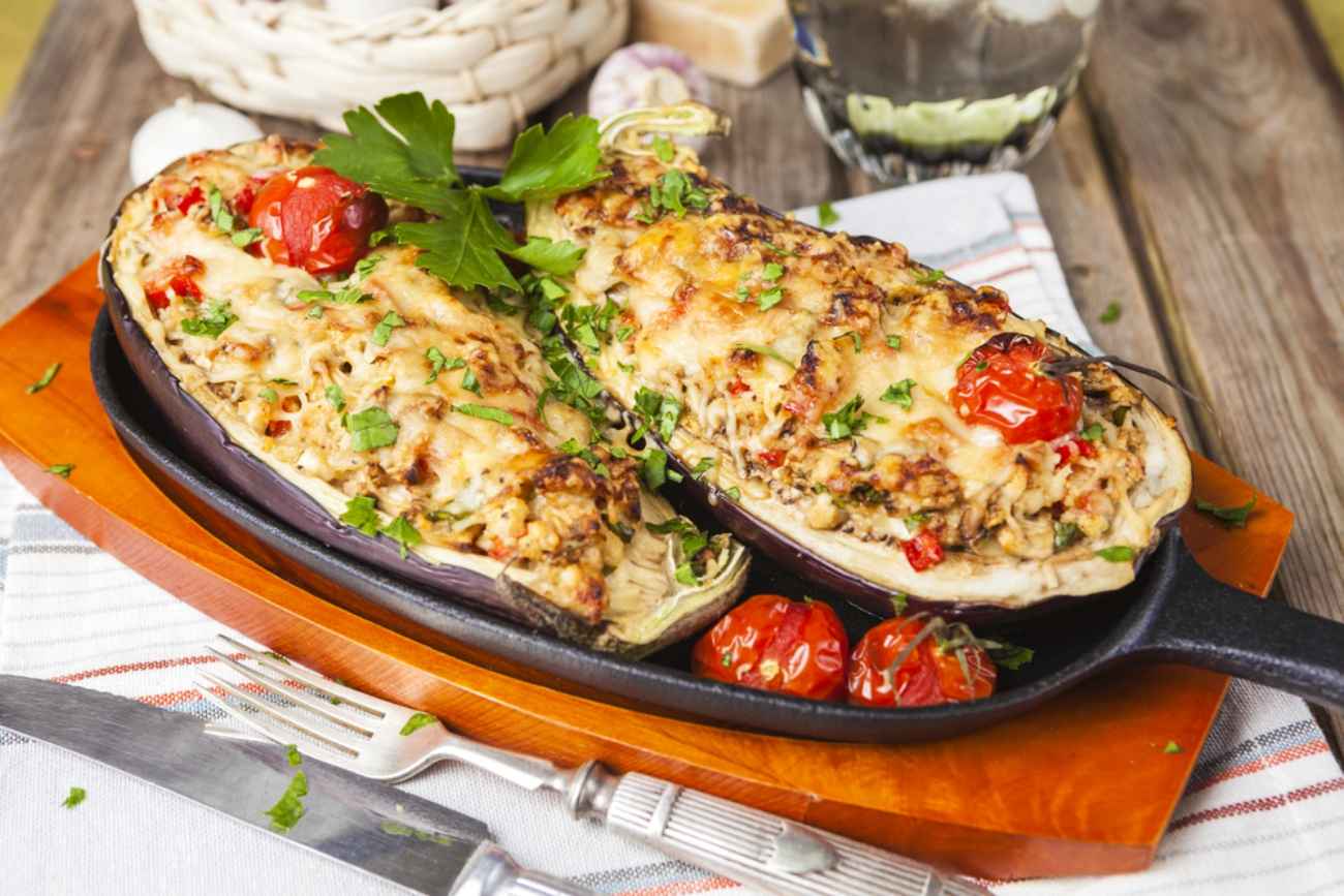 Receita de berinjela recheada com carne moída Italiana