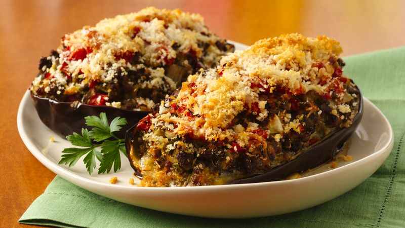 Receita de berinjela recheada com carne moída do Egito
