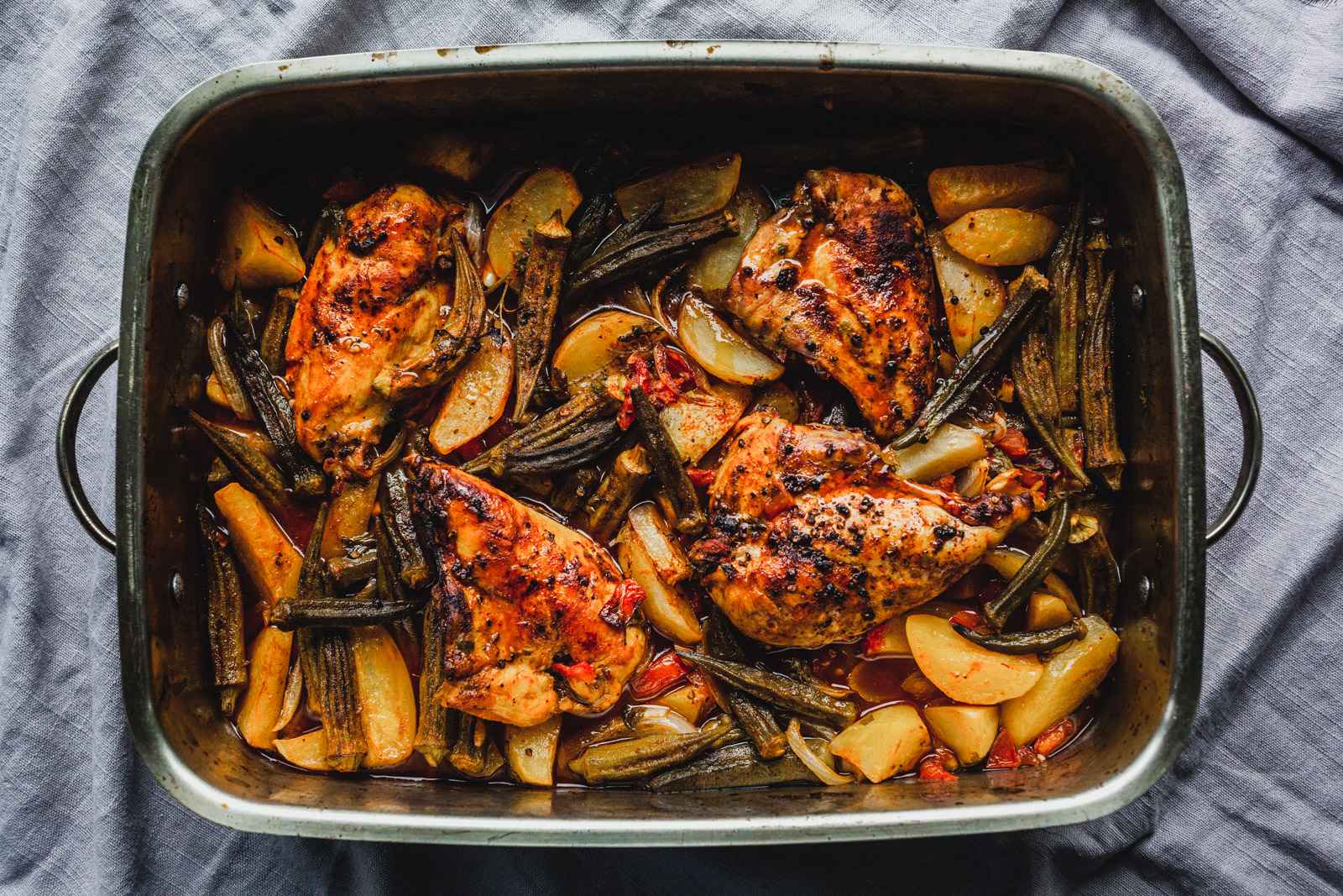 Receita de Frango com Quiabo prático para Jantar